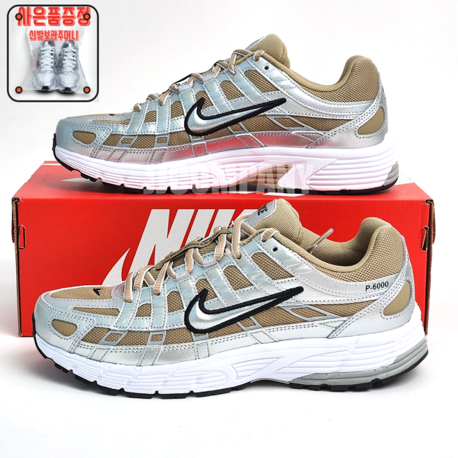 국내매장판 나이키 러닝화 발편한 운동화 P6000 메탈릭 실버+사은품 신발주머니 증정