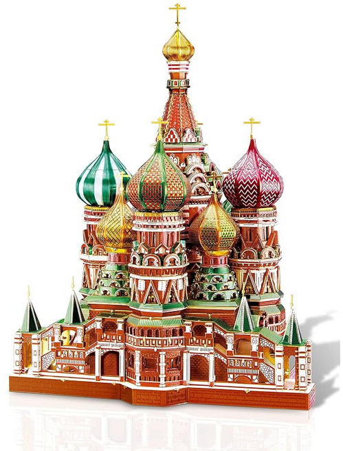 Piececool(피스쿨) 입체 퍼즐 성 바실리 대성당 건물 메탈릭 나노 퍼즐 3D 메탈 퍼즐 금속제 모형 조립 키트 접착제 불필요 난이도 5성 중급자 성인용 장식·장식품