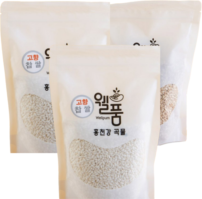 쫀득쫀득 홍천 누룽지향 찹쌀 500gx3팩, 3개, 500g