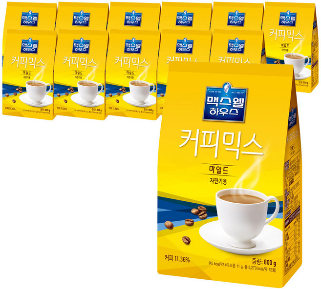 맥스웰하우스 커피믹스 마일드 플러스 자판기용 800g x 12개, 1개입