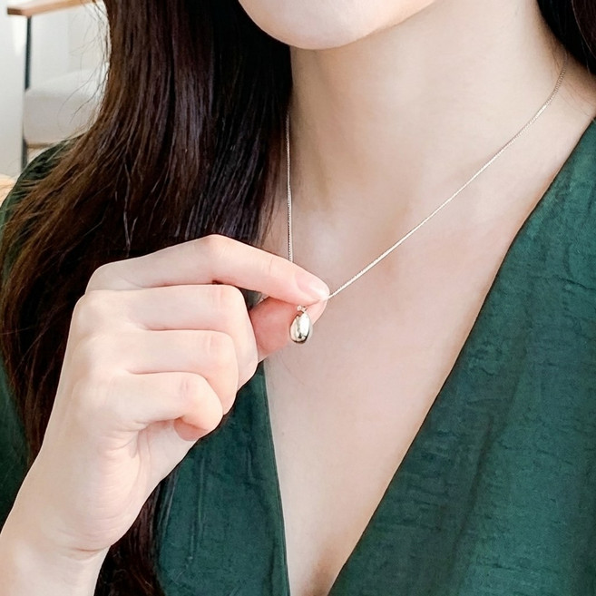오렌 심플 실버 목걸이 데일리 여성 쥬얼리 써지컬 은방울