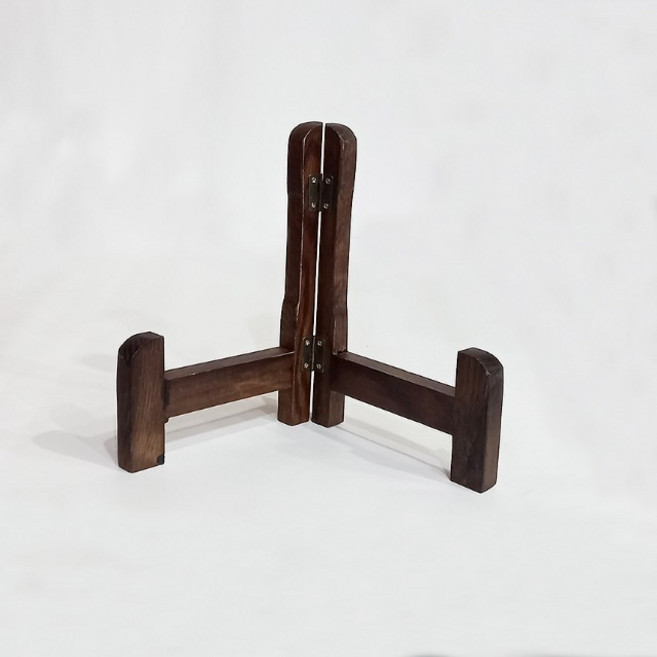 삼각 나무 좌대 3호 30cm 접시 장식 받침대 거치대 액자세우기