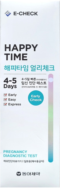 동아제약 해피타임 얼리체크 임신테스트기 1개 임테기, 1개입