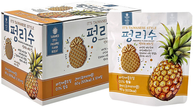 대만 펑리수 파인애플 비스킷 과자, 600g, 1박스