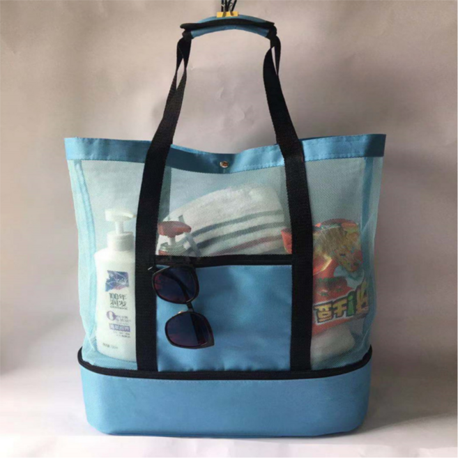 리비움 확장형 다용도 매쉬 수영가방 비치백 lv906, 스카이블루