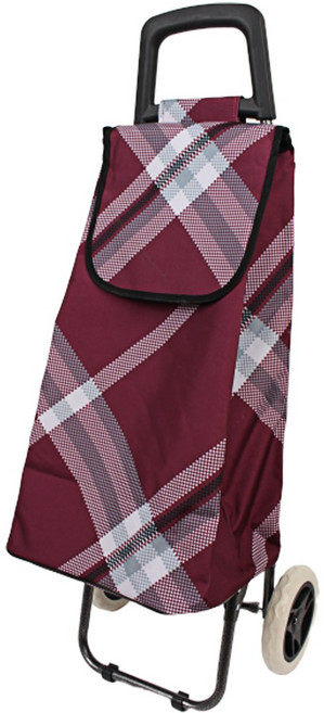 시장바구니캐리어 대형 접이식카트 쇼핑 핸드 바퀴달린장바구니 손수레 구루마 가방 장보기 천, 와인 체크, 1개