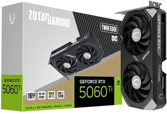 ZOTAC Gaming Geforce RTX 5060 Ti Twin Edge OC D7 16GB 그래픽카드, RTX 5060 Ti TWIN OC 16GB