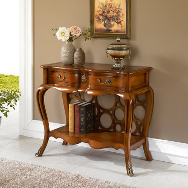 유캐슬 마호가니 원목 엔틱 쿠스노 콘솔_착불배송, B타입