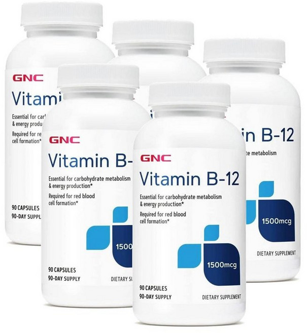 지엔씨 비타민B12 1500mcg 캡슐 GNC Vitamin B12, 5개, 90정