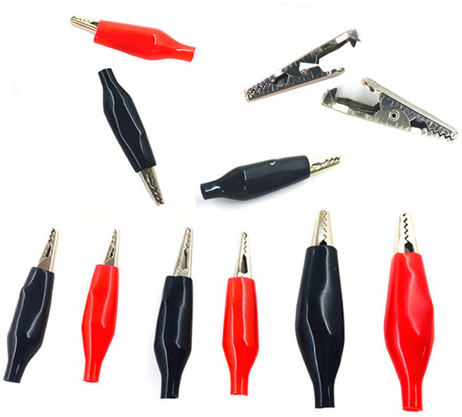 악어집게 악어클립 테스트핀 대 중 소 빨강/검정, 1개