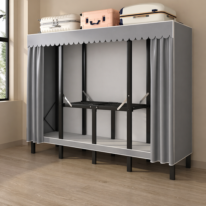 免安裝防塵衣櫃, 【天空灰】一體式衣櫃