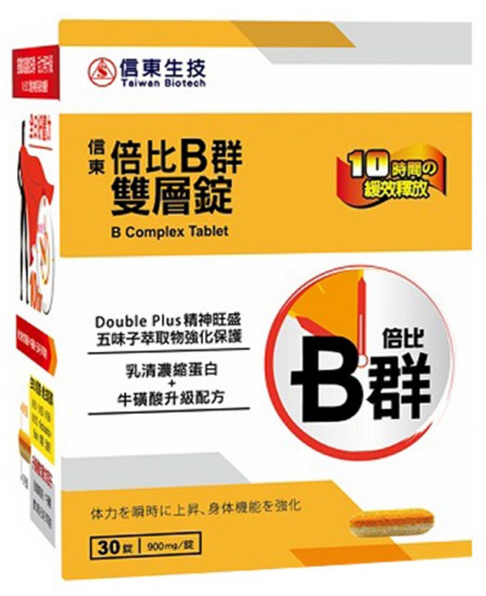 信東 倍比B群雙層錠 牛磺酸升級配方, 1個, 30顆