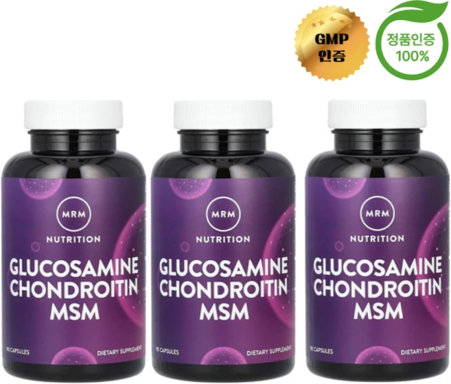 MRM 뉴트리션 3개X 글루코사민 콘드로이친 상어연골 MSM 캡슐 90정, 3개 - 쿠팡