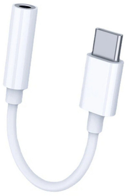 WEET【轉接線】Type-C 轉接線 3.5mm 耳機轉換器 適用C接口手機, 數字款-白色, 1個, 11cm