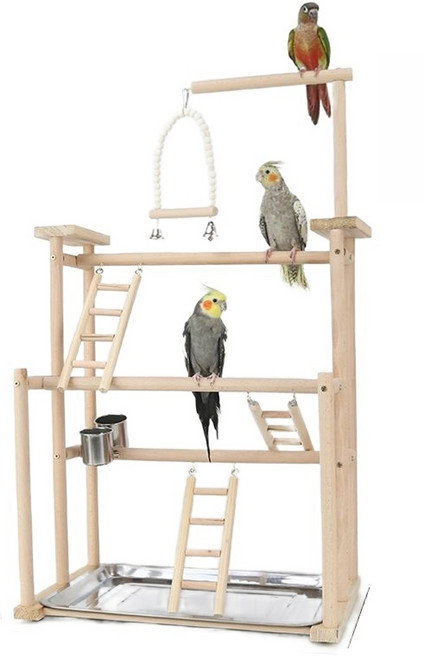 대형 스탠드 앵무새 놀이터 훈련 사다리 횟대 장난감, 컬러 장난감, 1개