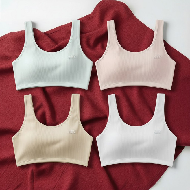 이지엘리 편안한 골지원단 주니어브라 4종세트