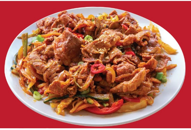 한신푸드 기사식당 제육볶음 목전지 돼지불고기 매콤 양념 돼지 고추장불고기 밀키트 500g, 1개