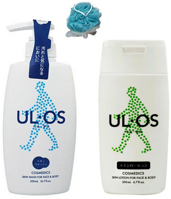 우르오스 스킨워시 바디워시 500ml + 스킨로션 지복합 200ml + 샤워볼 등드름 총각 노인 홀애비냄새 올인원 우로스 남자로션, 1개, 700ml, 우르오스바디워시500ml + 스킨로션 지복합200ml