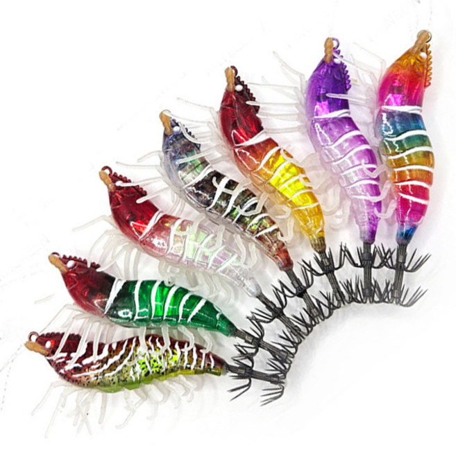 나라샵 리얼 찐찐 새우에기 수평에기 UV 야광 래틀 심해갑오징어 주꾸미 문어 6cm 8cm, 8cm-NO4.대하, 1개, 10g