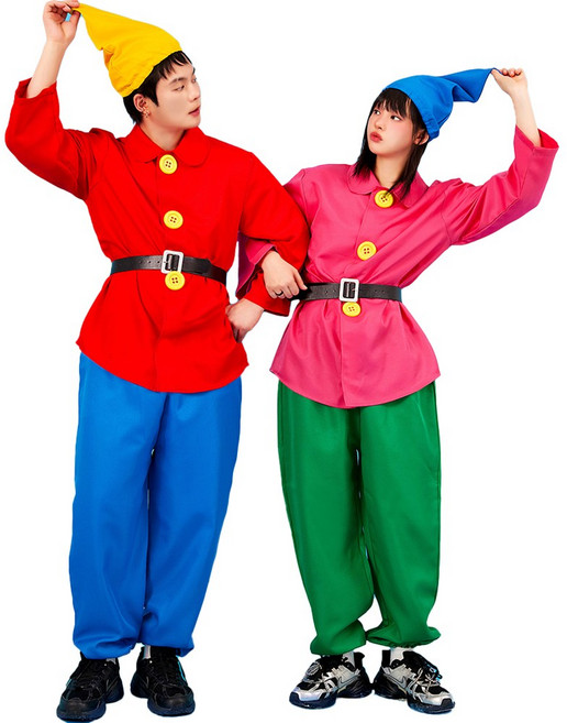 반티시스터즈 백설공주 일곱 난쟁이 의상 세트 졸업사진 컨셉 할로윈 코스프레 축제 파티