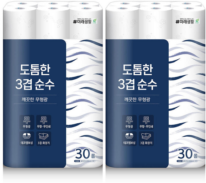 잘풀리는집 도톰한3겹 순수 27m 30롤 2개