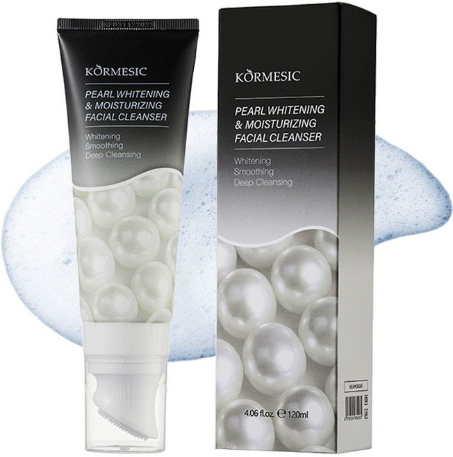 저자극 모공 피지 딥클렌징 펄 진주 화이트닝 모이스처라이징 페이셜 폼 클렌저 브러쉬 약산성, 1개, 120ml