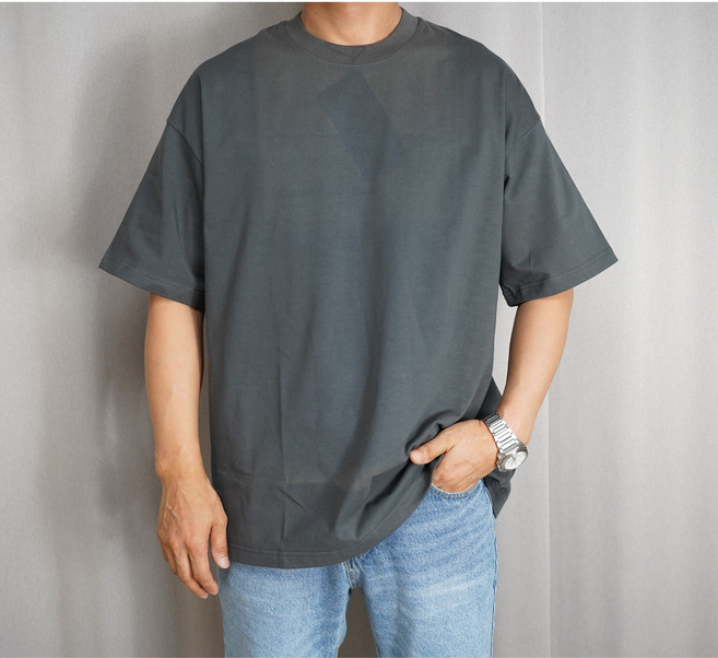 남자티셔츠 오버핏 비침없는 20수 빅사이즈 반팔 남녀공용 커플룩 레이어드 무지티