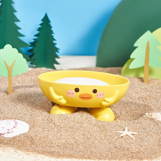 가정용 창의적인 이중칸 뚜껑 배수형 비누함, 1개, 회색