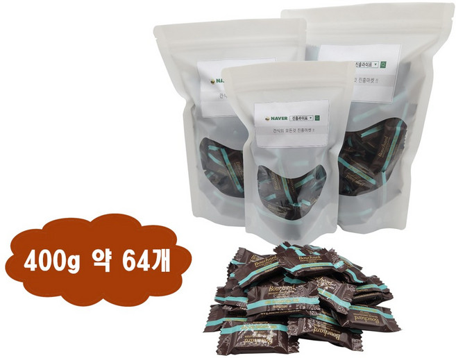 진흥라이프 부샤드 초콜렛 카라멜 씨솔트 소분, 1개, 400g