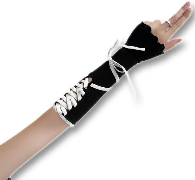 하이유니 [발레코어] Y2K 리본 스트랩 코튼 팔 토시 암 워머