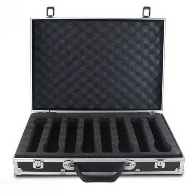 마이크 보관함 알루미늄 보호 수납 무선 수납 운반, 1개, 8구