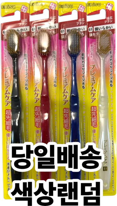 EBISU 프리미엄케어 61 부드러운모 미세모 칫솔 랜덤발송, 1개입, 4개