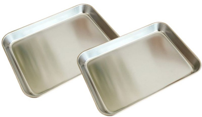 무광 사각 스텐 트레이 밧드 쟁반 2개