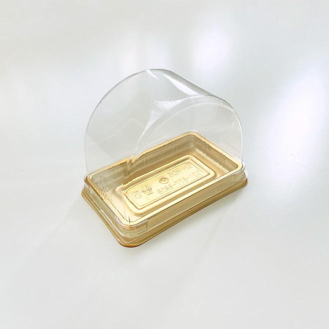 새담 SH-RO5-1 (높은뚜껑) 돔형 케이스 금색 / 조각롤 퓨전 버터떡 디저트 포장, 50개