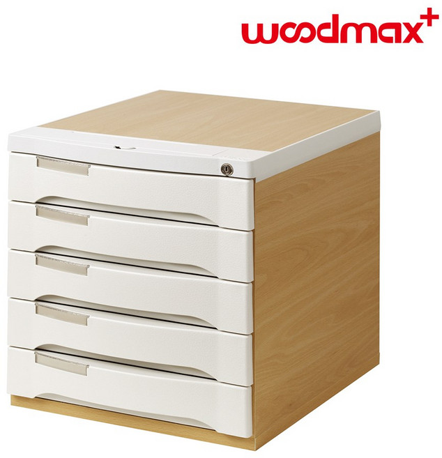 우드맥스플러스 우드서류함 5단 망펄, 단품, 단품