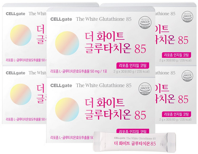셀게이트 더화이트 글루타치온85 인지질코팅 30P, 6개, 60g