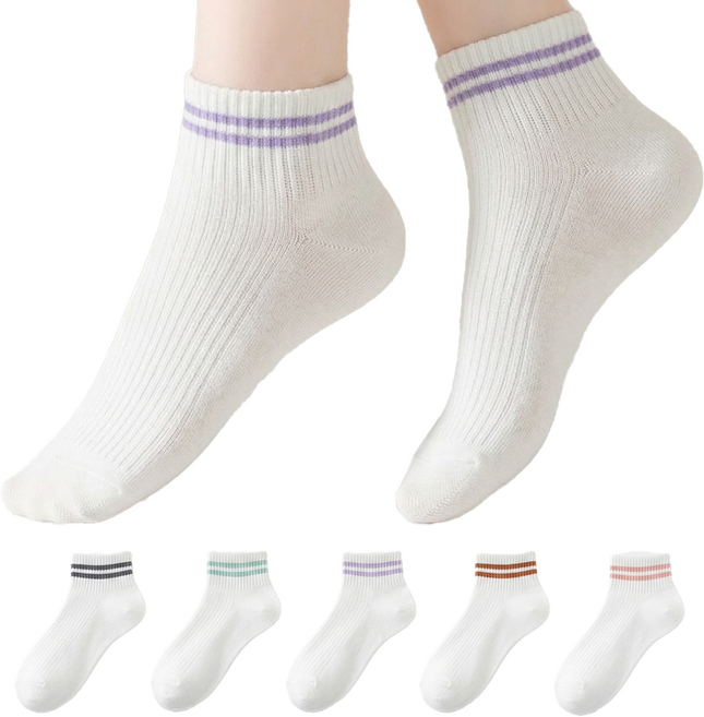 [5켤레 1세트]올리스트 투라인 여성용 스니커즈 패션 발목 양말