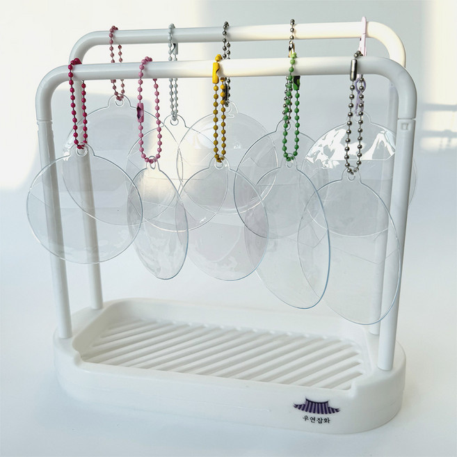 캔뱃지 커버 키링형 5개 세트 군번줄 포함 고리타입