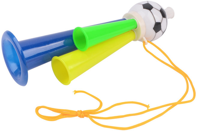 미니 축구공 응원나팔 부부젤라 소형 휴대용 파티 체육대회 행사, 무작위색상, 2개