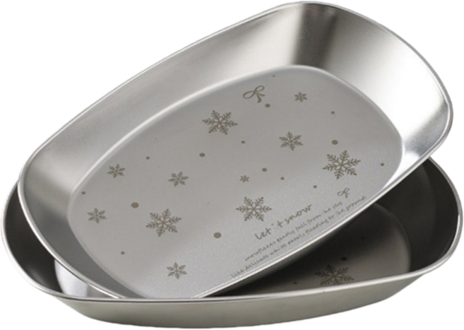 CookNest 304 스텐 접시 세트 사이드 디쉬 플레이트, 2개, 은색