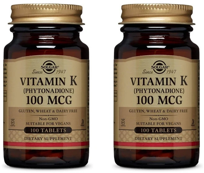 Solgar Vitamin K 솔가 비타민 K 100mcg 100정 2팩, 2개 - 쿠팡