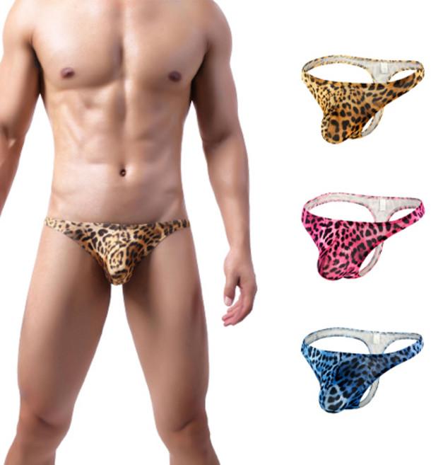 레오파드 컬러 호피 남성 삼각 티 팬티 3종 세트 TQ470Z