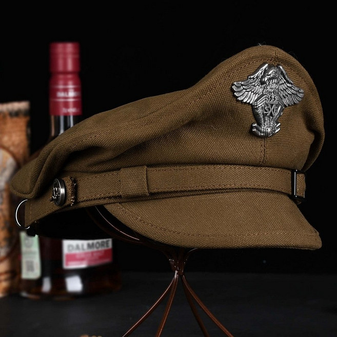독일군 헬멧 해군 장군 빈지티모자 모자 맥아더 캡틴 모터사이클 레트로 남성용