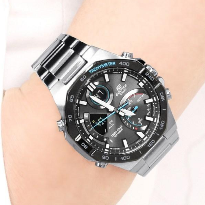 에디피스 태양 충전 스마트폰 연동 블루투스 스포티 남자 메탈 시계