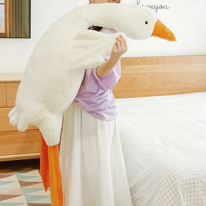 허니잼 오리 대형인형 바디필로우 안고자는 인형 베개 롱쿠션, 90cm