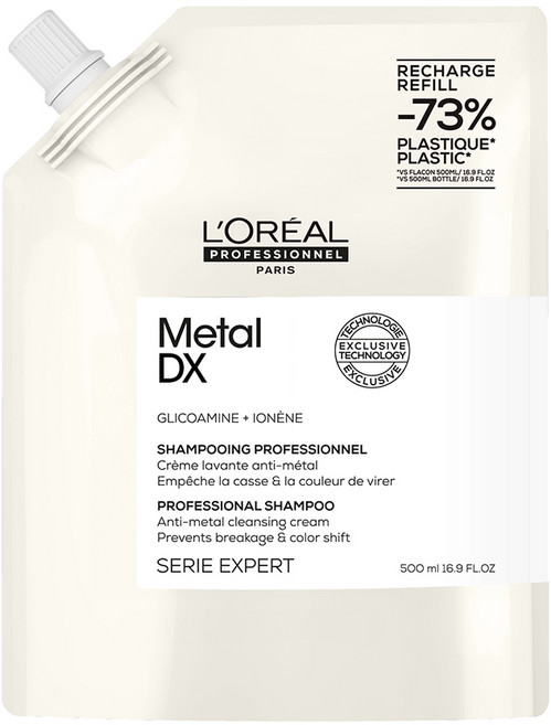 [손상염색모발용] 로레알 프로페셔널 메탈 디엑스 샴푸 리필 500ML 1개