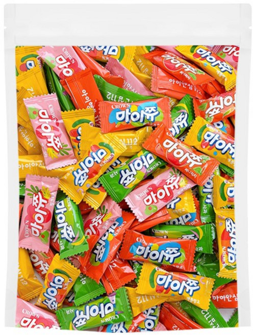 크라운 마이쮸 5가지 맛(사과 애플망고 캔털루프멜론 핑크리치 써니피치), 90개, 4g