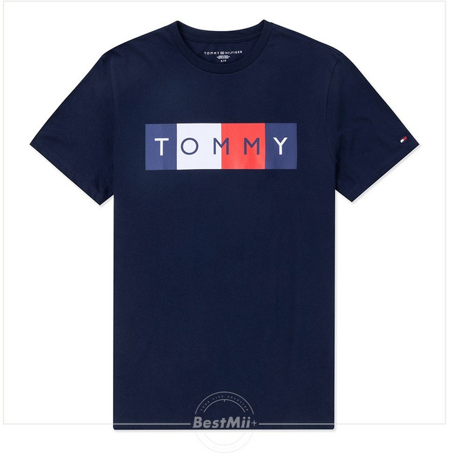 Tommy Jeans 圓領短袖T恤, 深藍,S