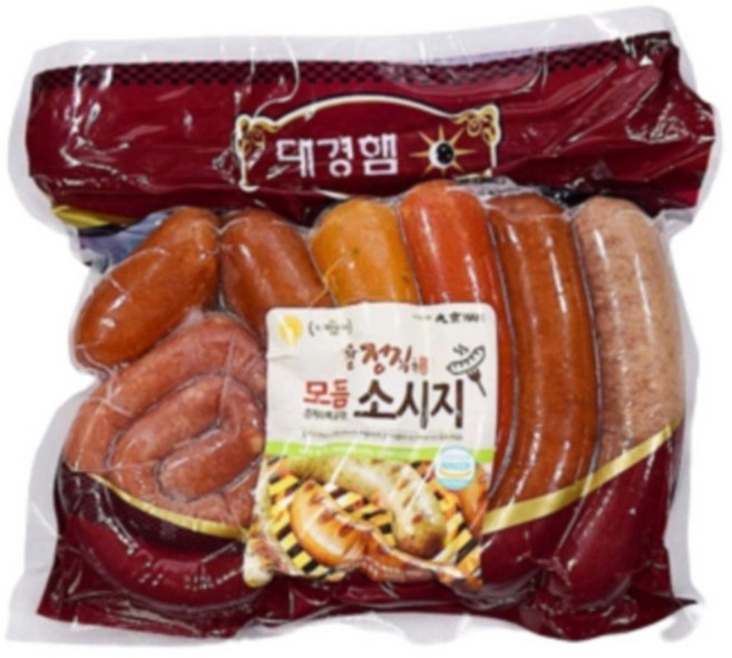 대경 휴게소 업소용 맛있는 문방구 간식 편의점 핫바 소세지 참정직한 모듬소시지 390g, 12개