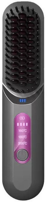 KORAS 음이온 무선 빗고데기 뿌리볼륨 롤 충전식 휴대용 헤어 스타일러, 그레이, S7